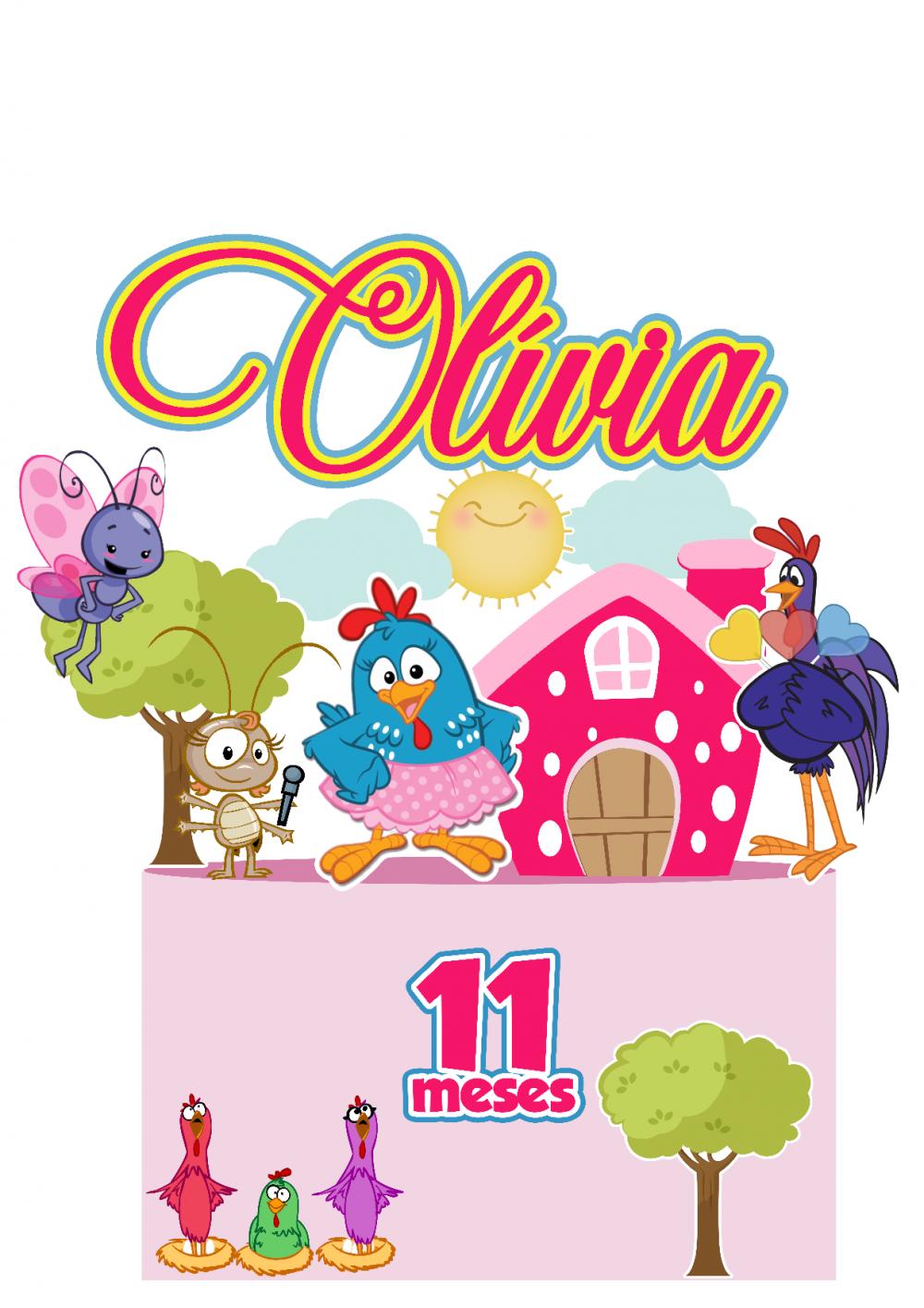 Topo de Bolo Galinha PIntadinha