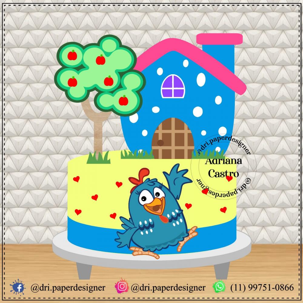 Topo de Bolo Galinha PIntadinha