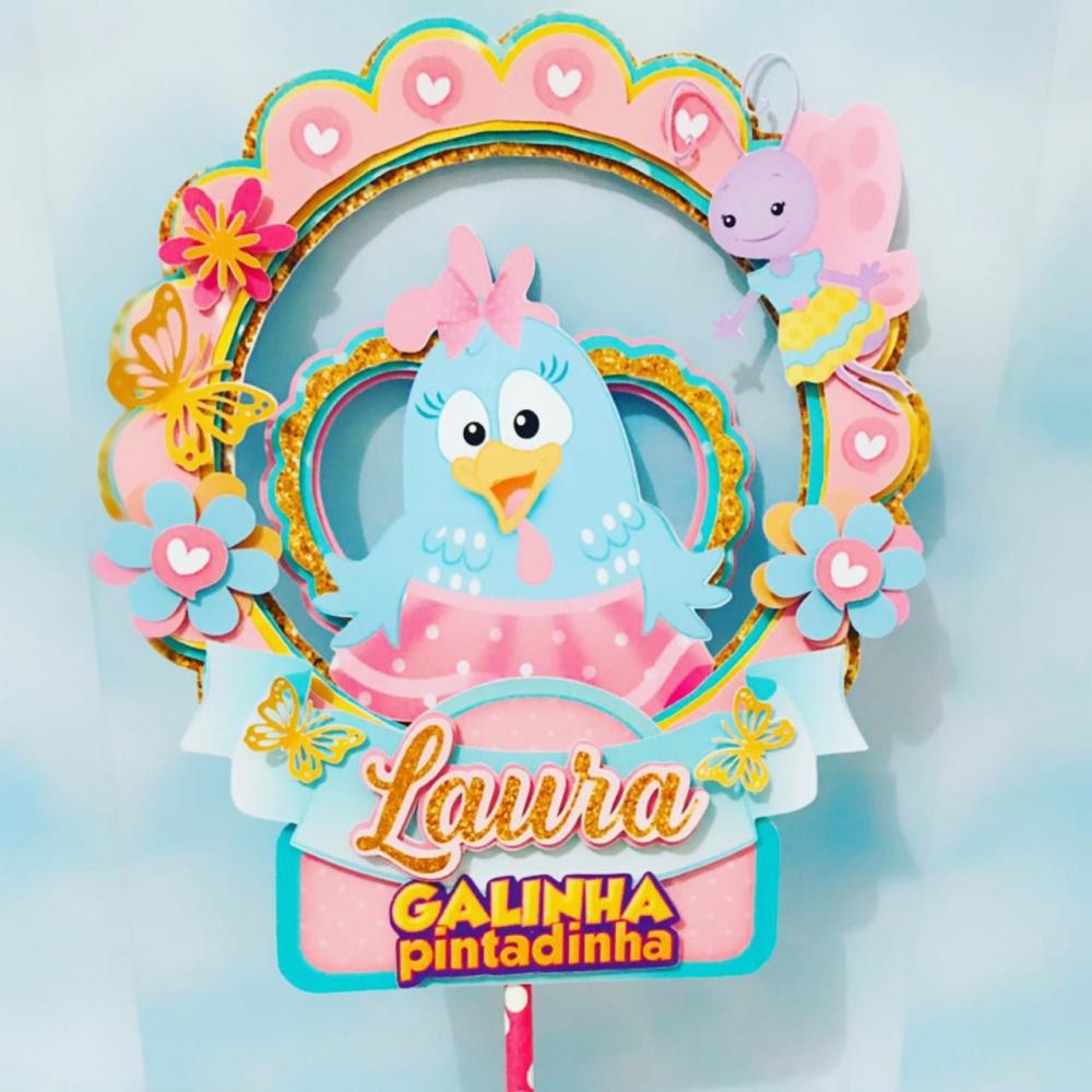 Topo de Bolo Galinha PIntadinha