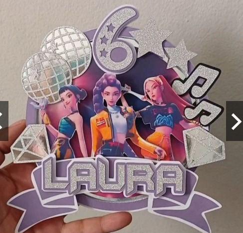 Topo de Bolo KPOP Demon Hunters