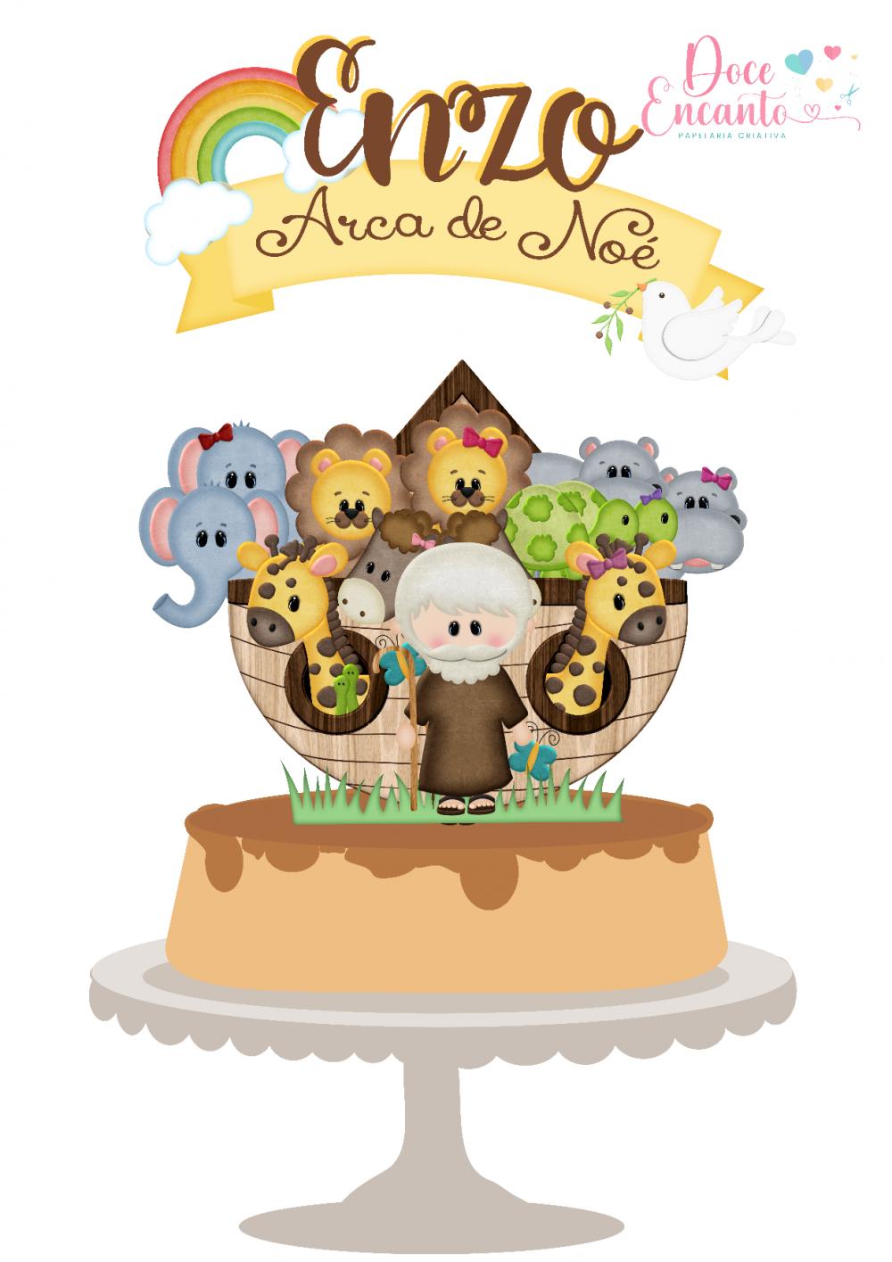 Topo de Bolo Arca de Noé