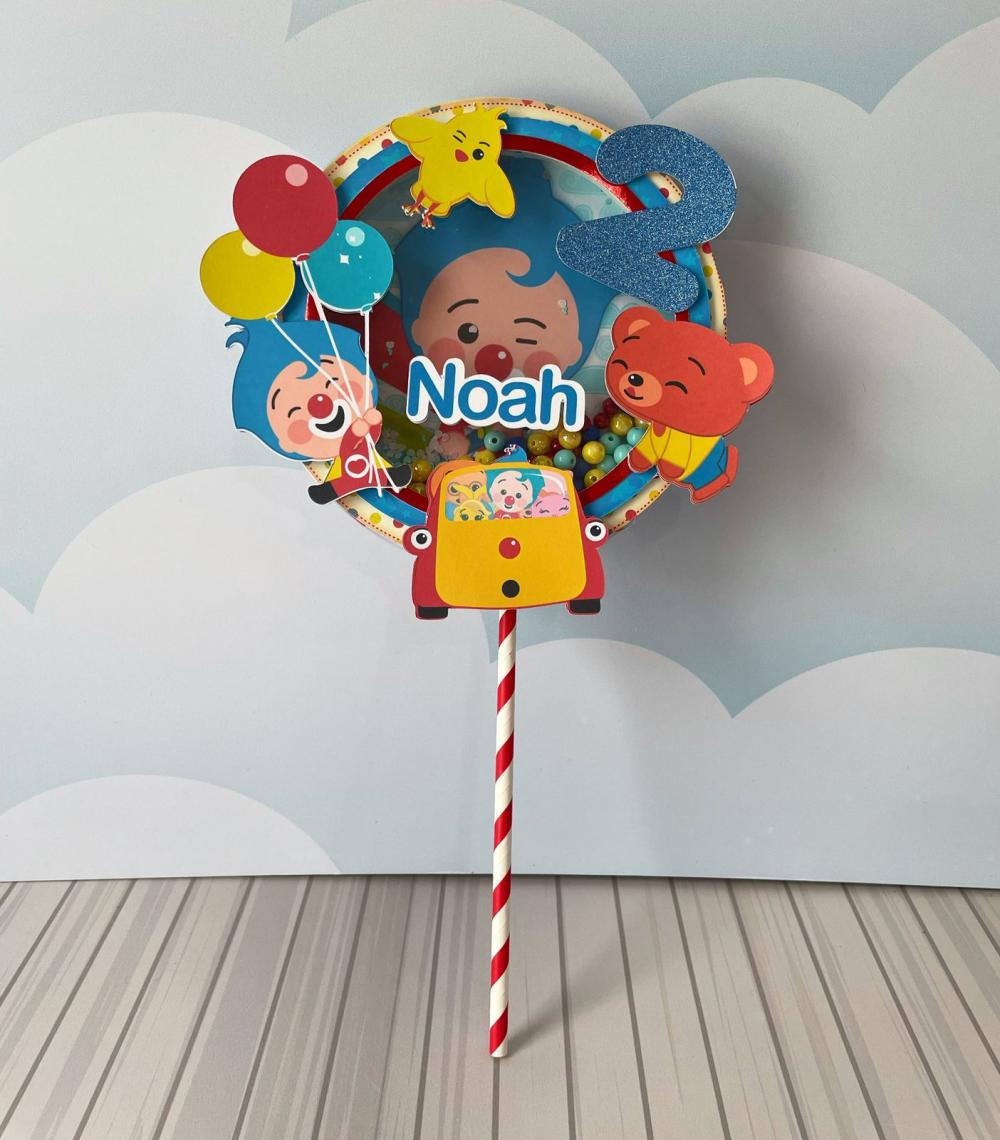 Topo de Bolo Palhaço Plim Plim