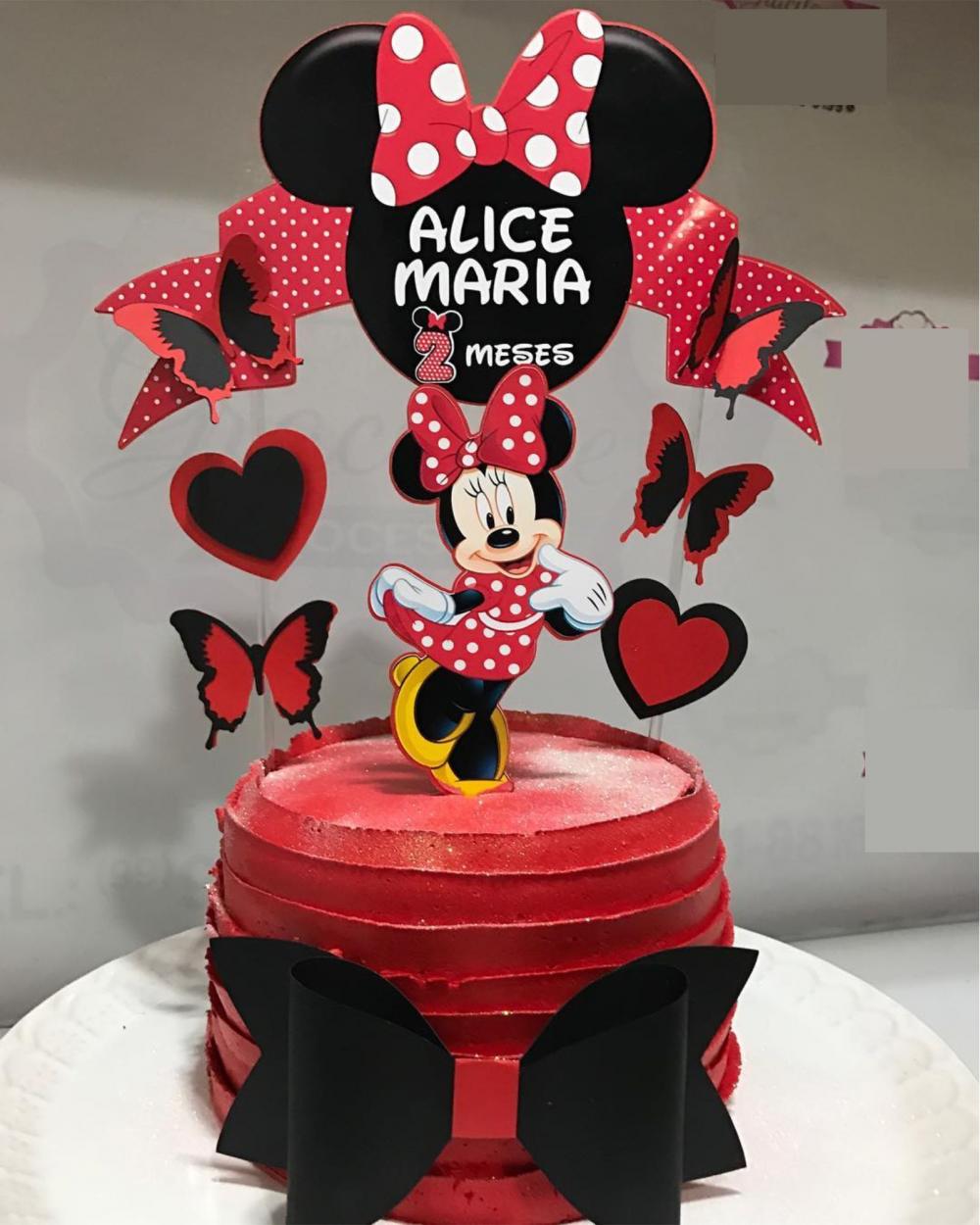 Topo de Bolo Minnie