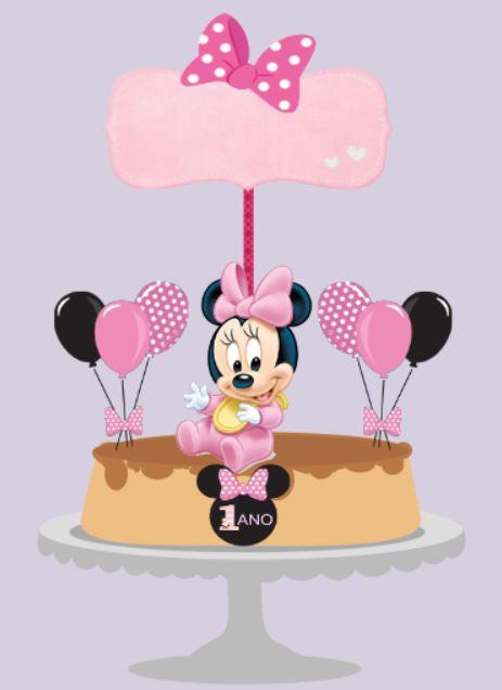 Topo de Bolo Minnie