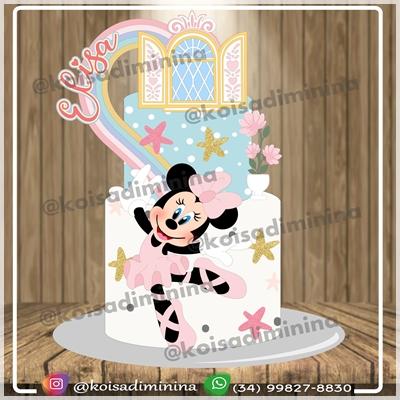 Topo de Bolo Minnie