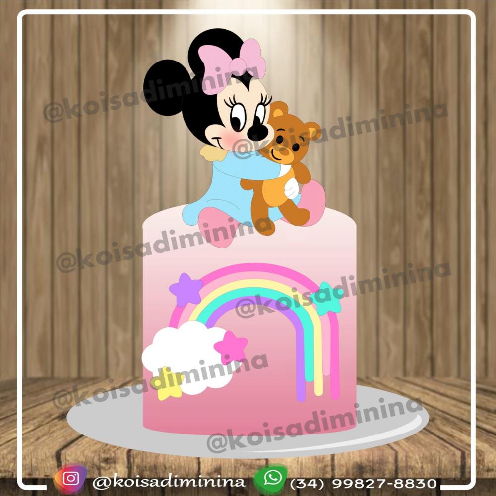 Topo de Bolo Minnie