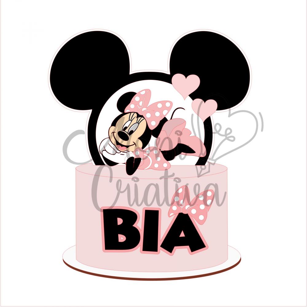 Topo de Bolo Minnie