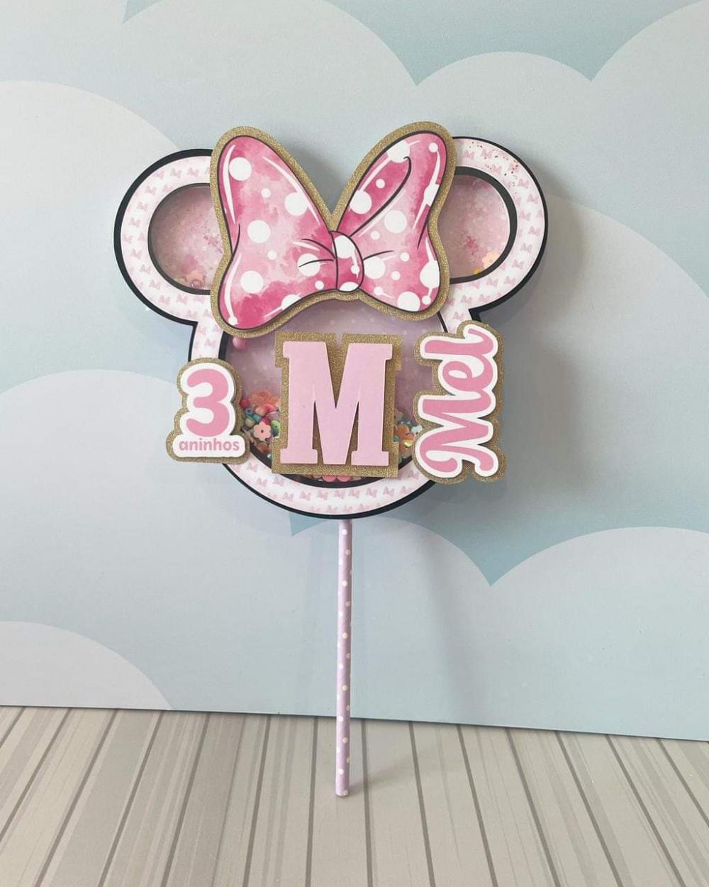 Topo de Bolo Minnie