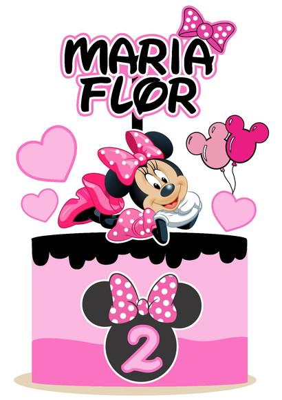 Topo de Bolo Minnie