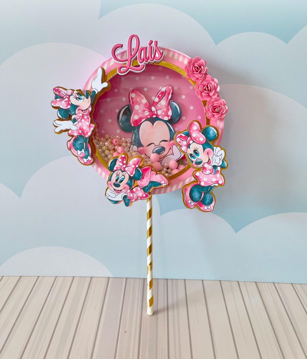 Topo de Bolo Minnie