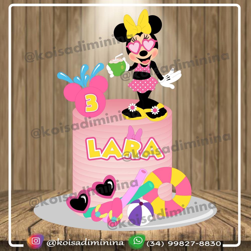 Topo de Bolo Minnie