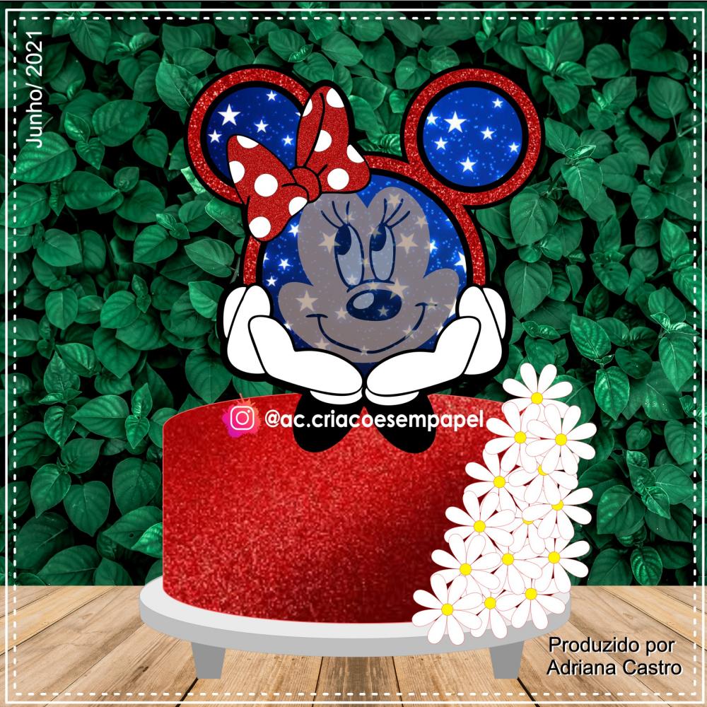 Topo de Bolo Minnie