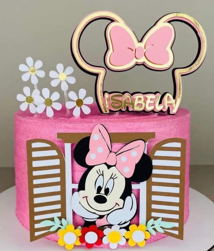 Topo de Bolo Minnie