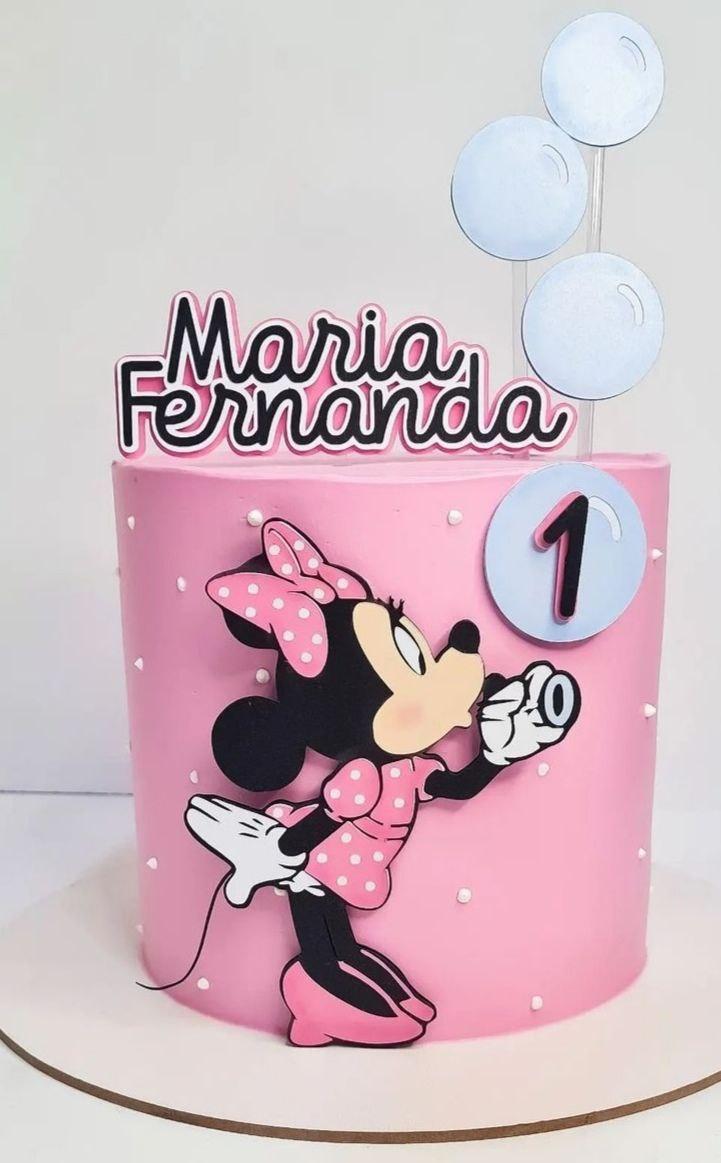 Topo de Bolo Minnie