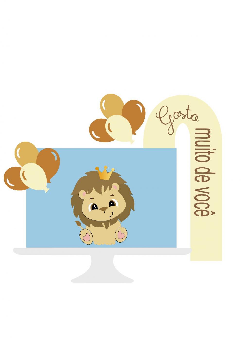 Topo de bolo Leãozinho