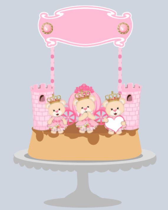 Topo de bolo Ursinha