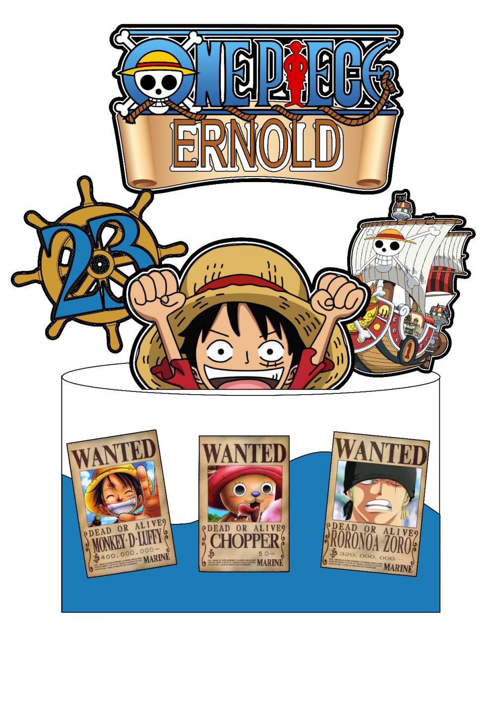 Topo de Bolo One Piece