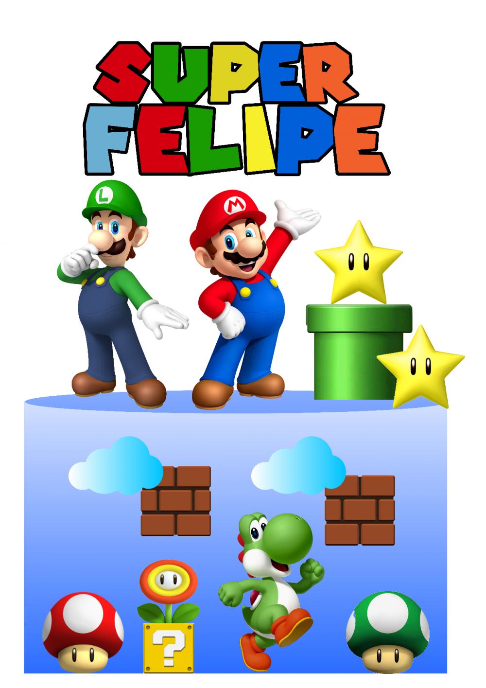 Topo de Bolo Super mario