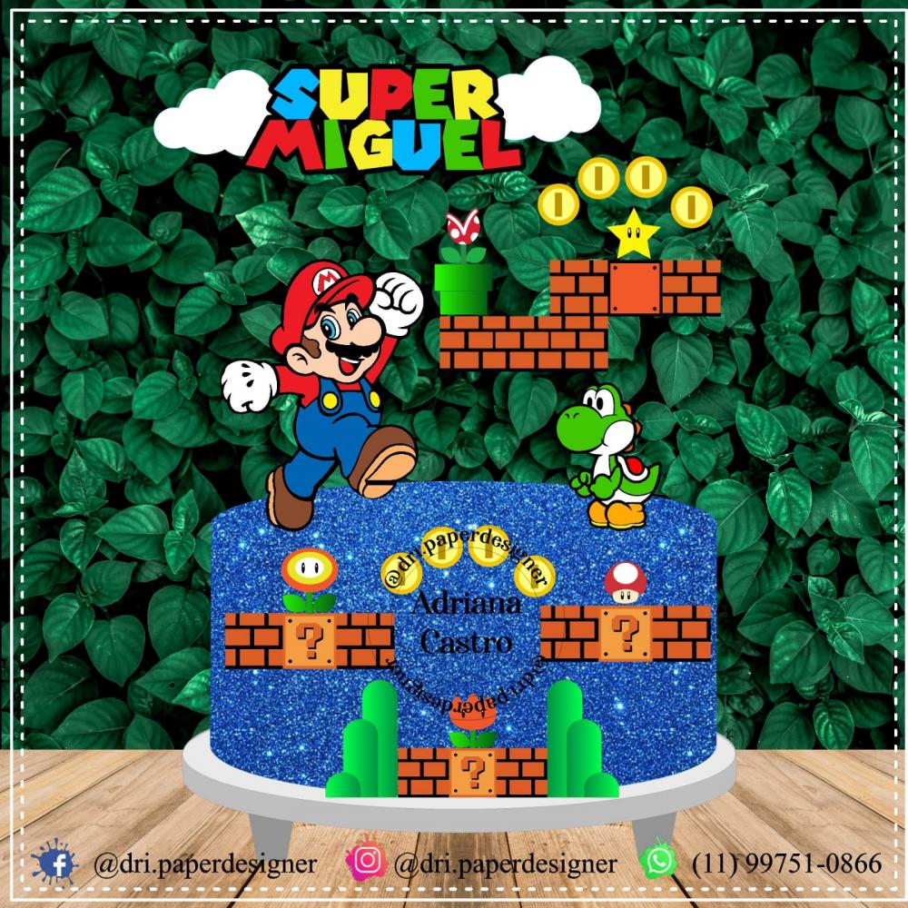Topo de Bolo Super mario
