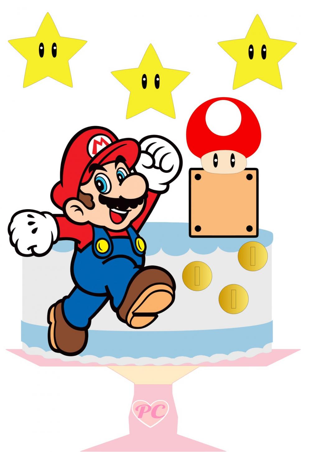 Topo de Bolo Super mario