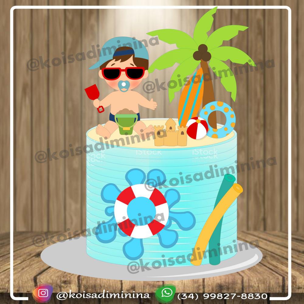 Topo de bolo Praia