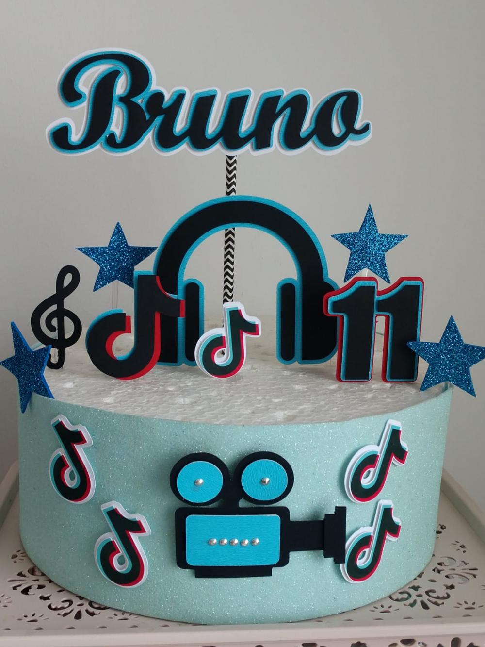 Topo de Bolo Tik e Tok