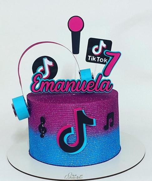 Topo de Bolo Tik e Tok