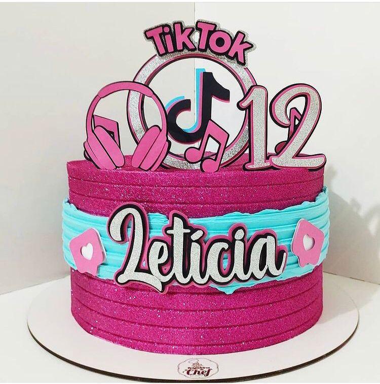 Topo de Bolo Tik e Tok