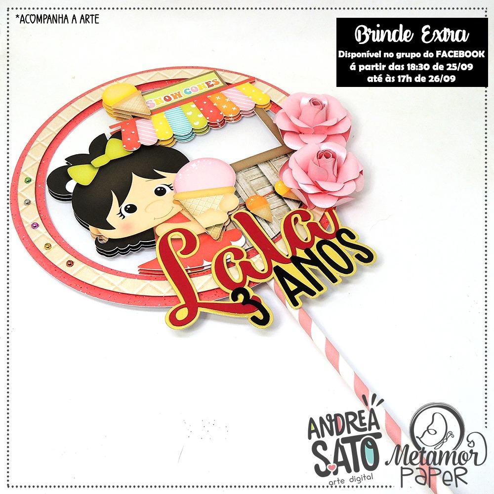 Topo de Bolo Sorvete