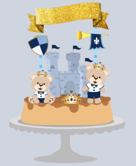 Topo de bolo Ursinho