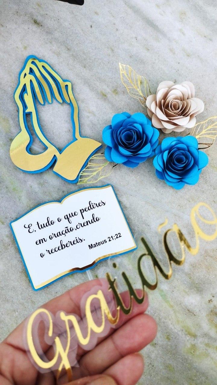 Topo de bolo Gratidão