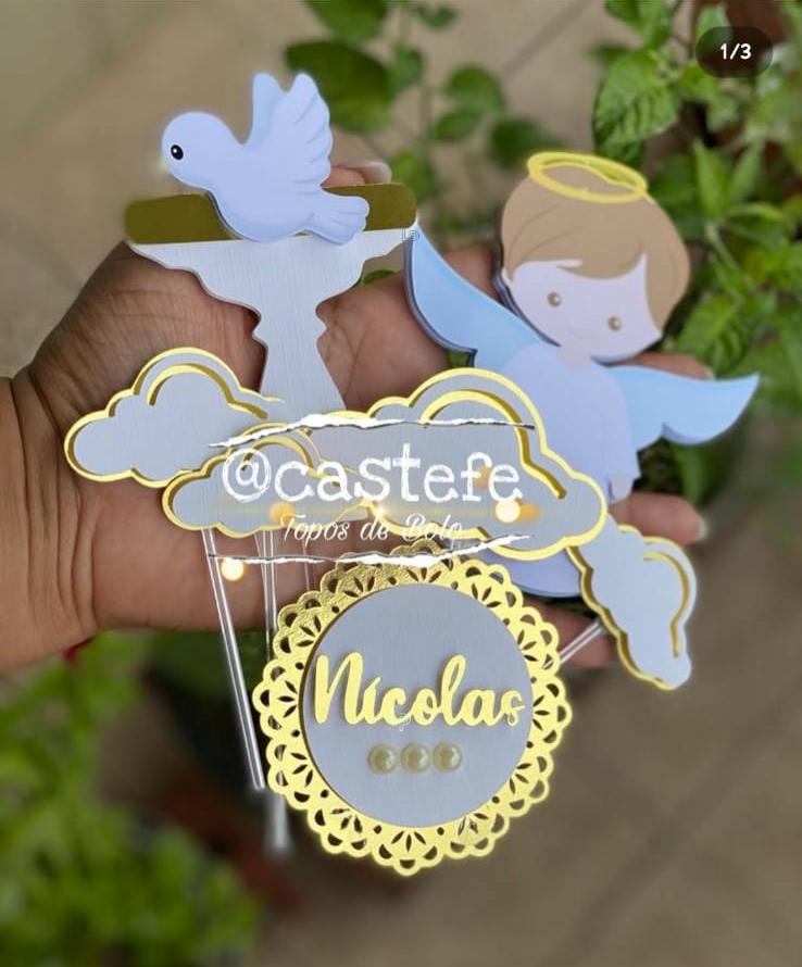 Topo de Bolo Batizado