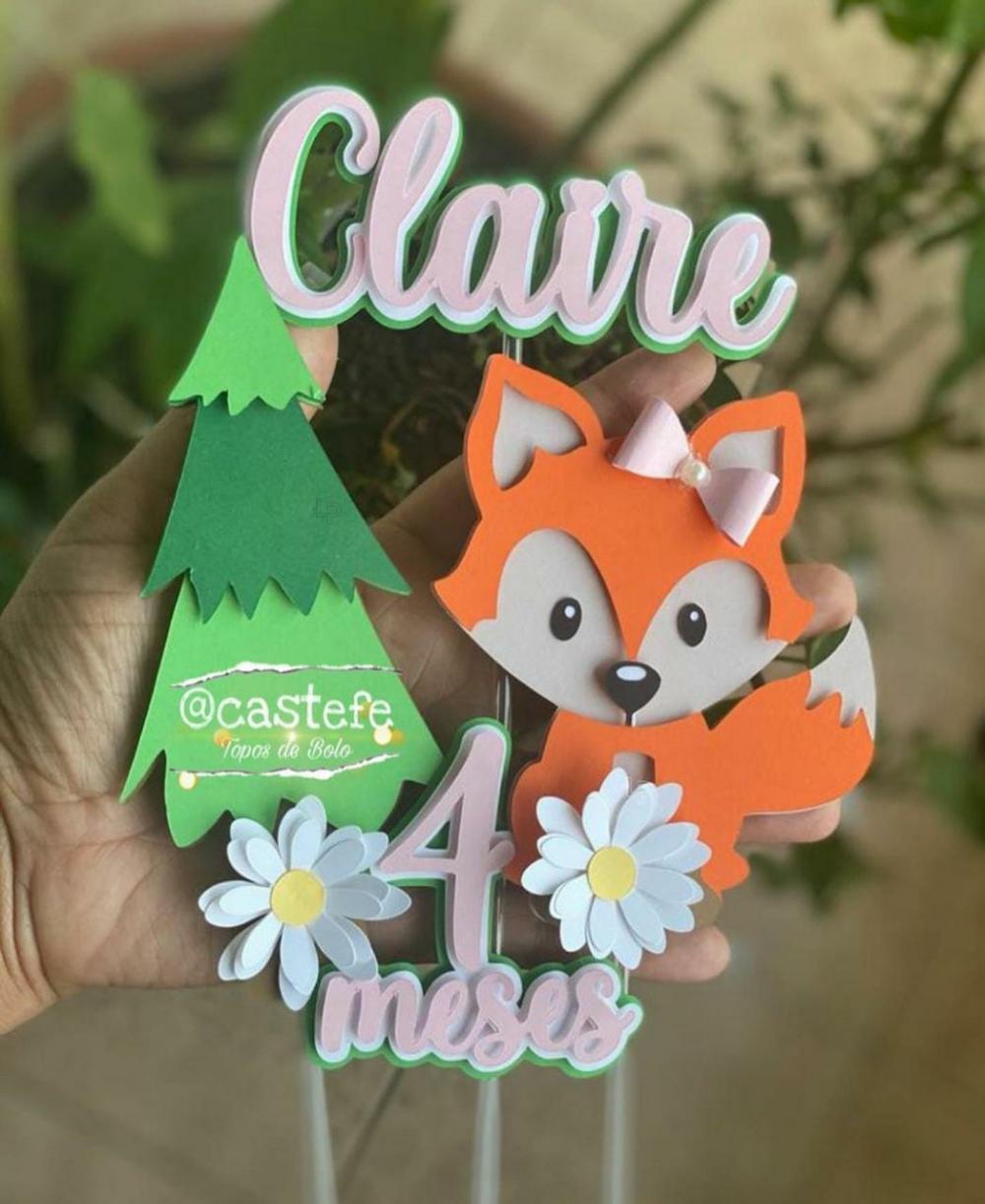 Topo de bolo Raposinha