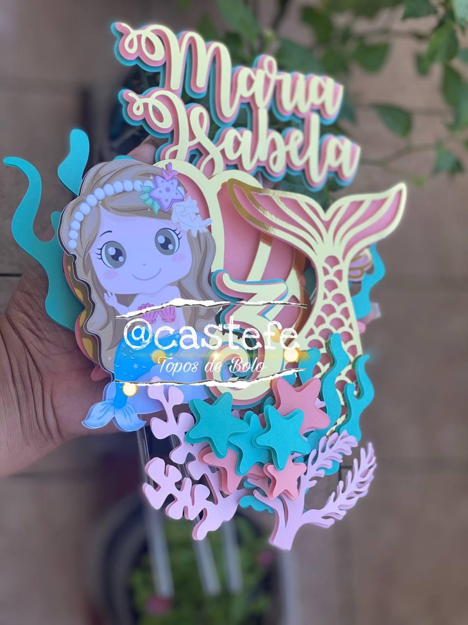 Topo de bolo Sereia