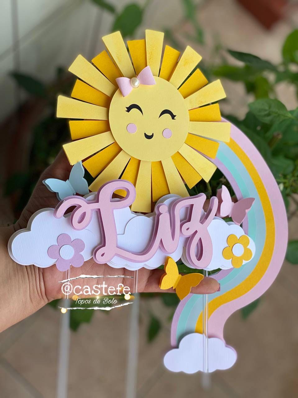 Topo de Bolo Sol Cute