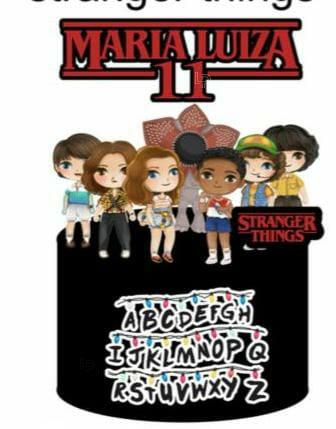 Topo de Bolo Princesa Stranger Things