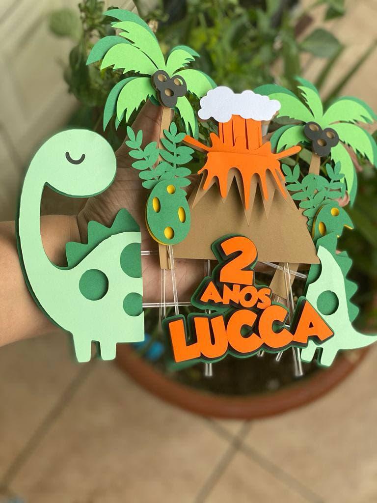 Topo de Bolo Crocodilo Dinossauro