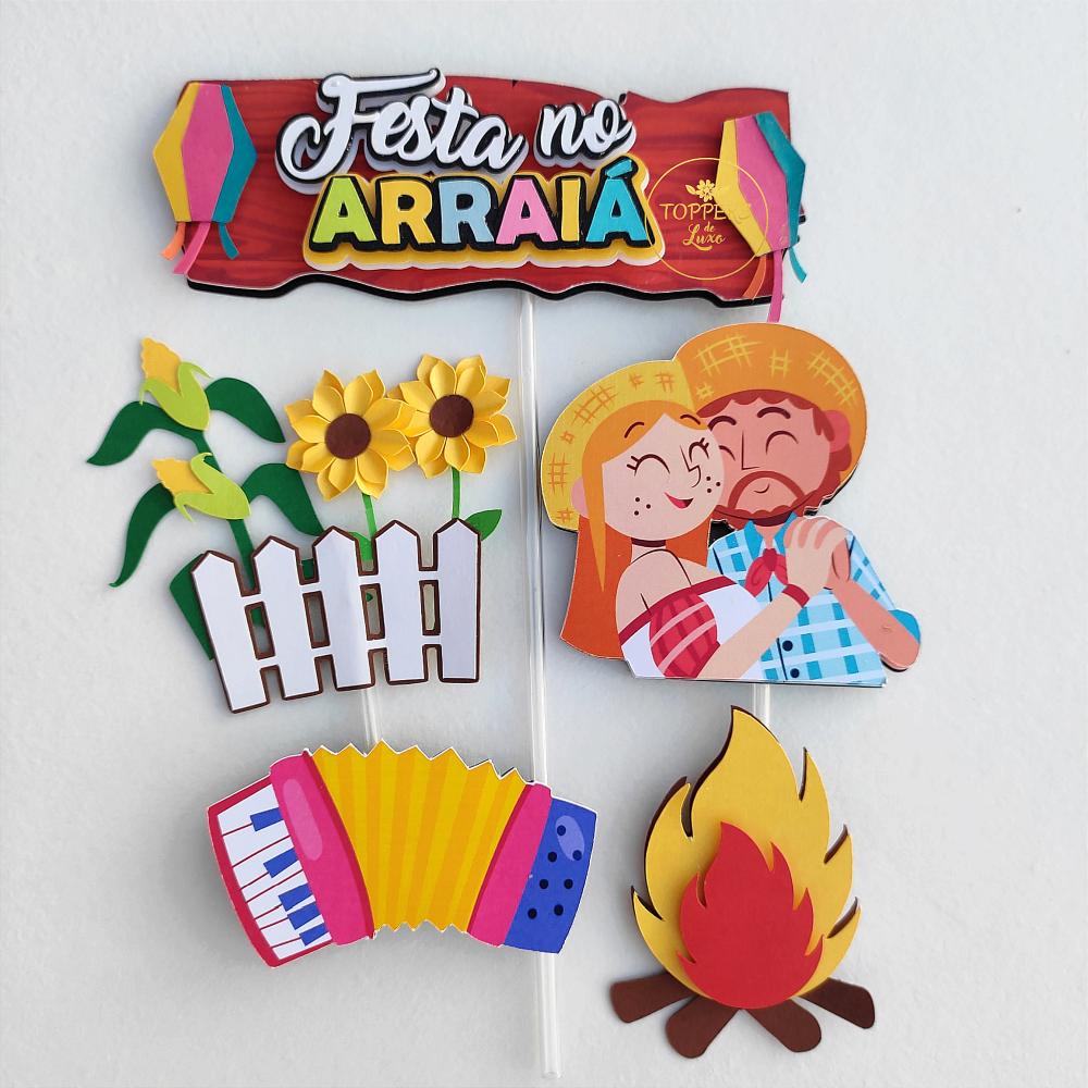 Topo de bolo Arraiá