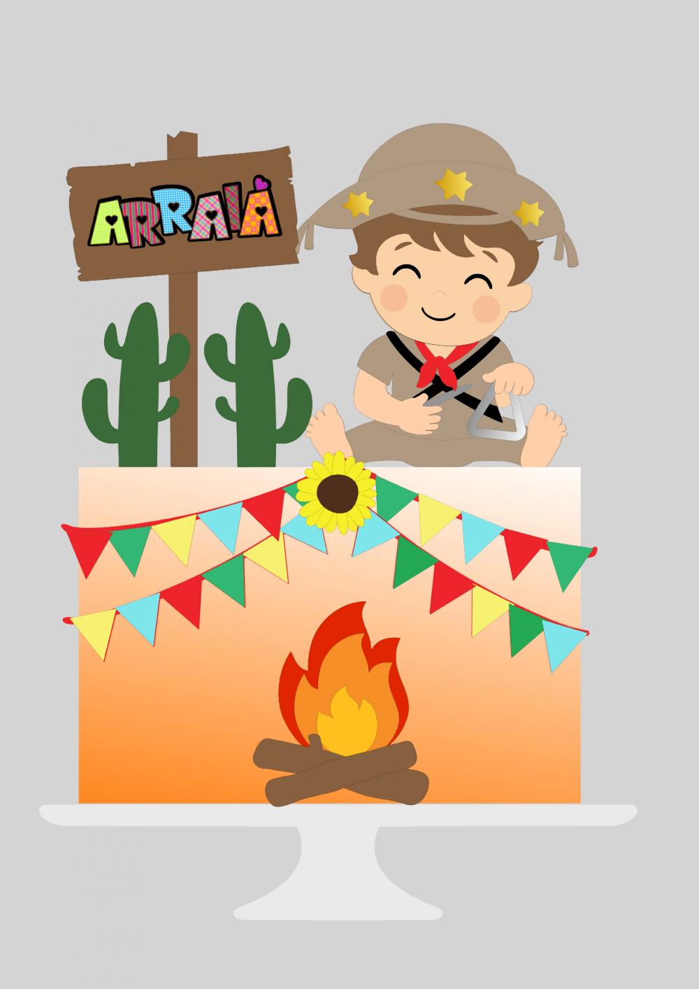 Topo de bolo Arraiá