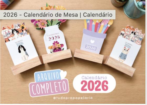 Arquivo de corte Calendário 2026