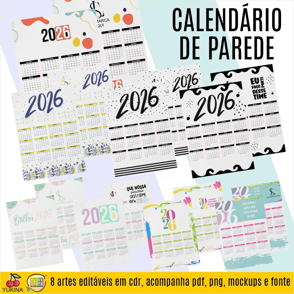 Arquivo de corte Calendário 2026