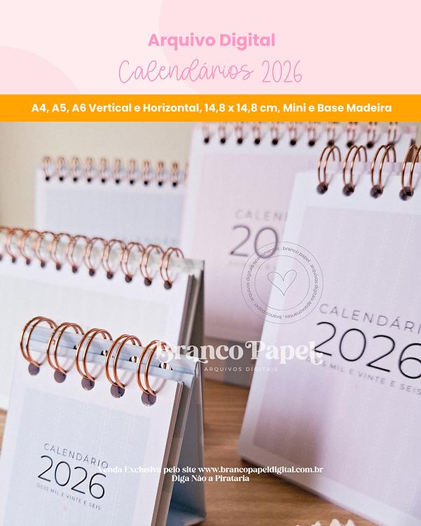 Arquivo de corte Calendário 2026