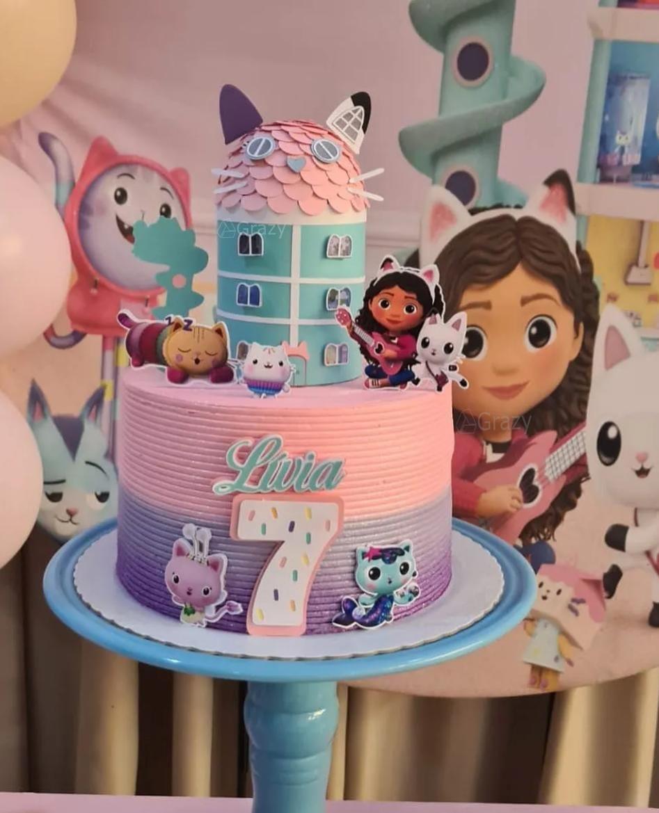 Arquivo de corte topo de bolo A Casa Mágica da Gabi