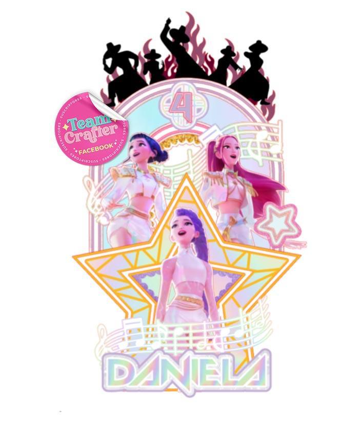 Arquivo de corte topo de bolo Kpop Demon Hunters