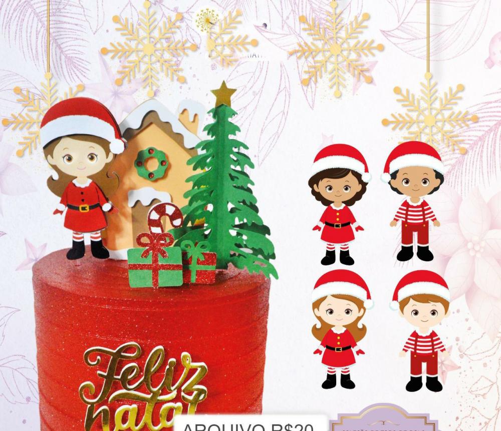 Arquivo de corte topo de bolo Natal