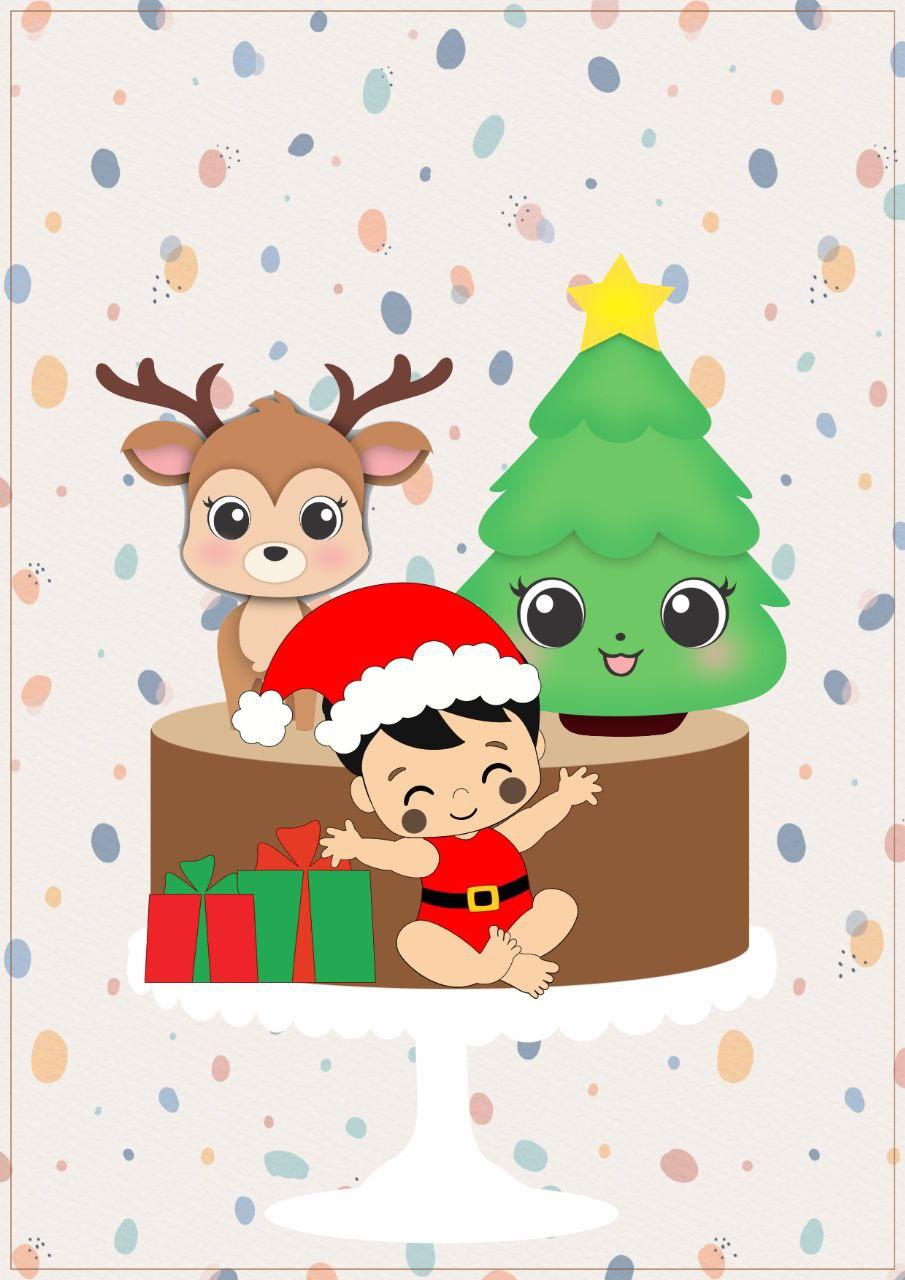 Arquivo de corte topo de bolo Natal