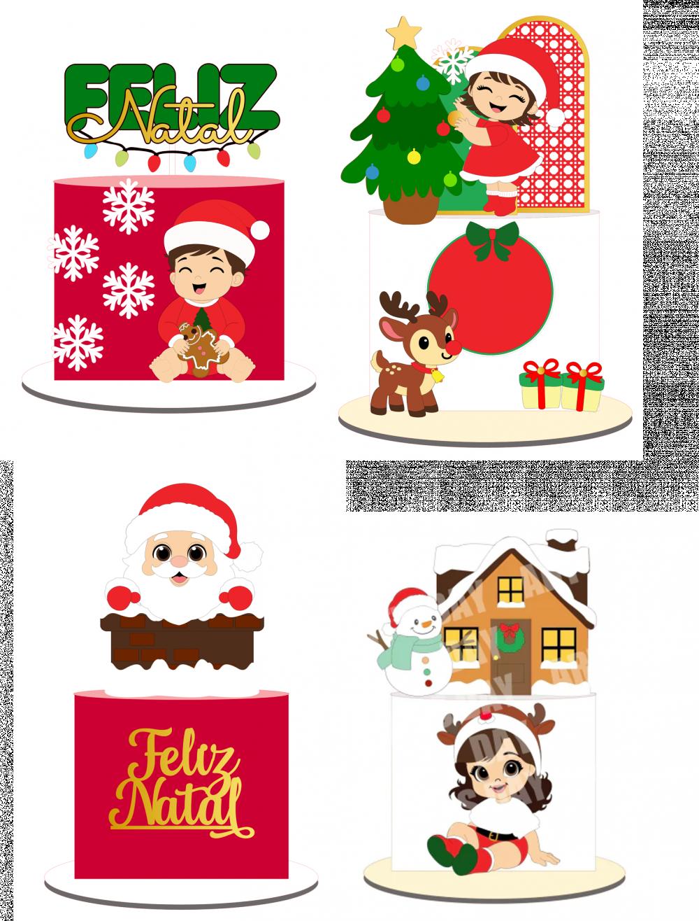 Arquivo de corte topo de bolo Natal