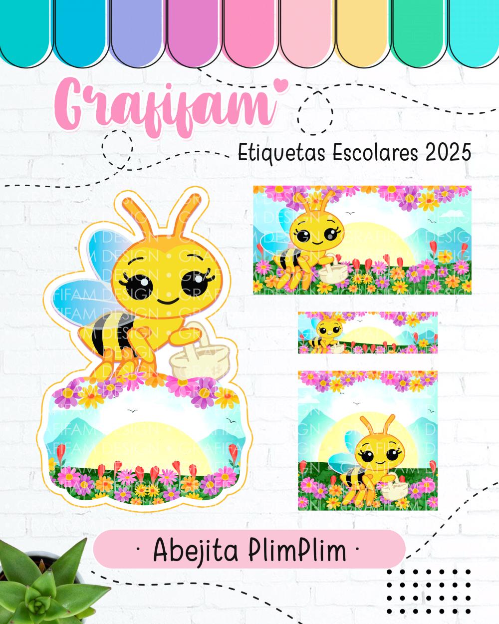 Arquivo de corte Etiqueta Escolar Abelhinha
