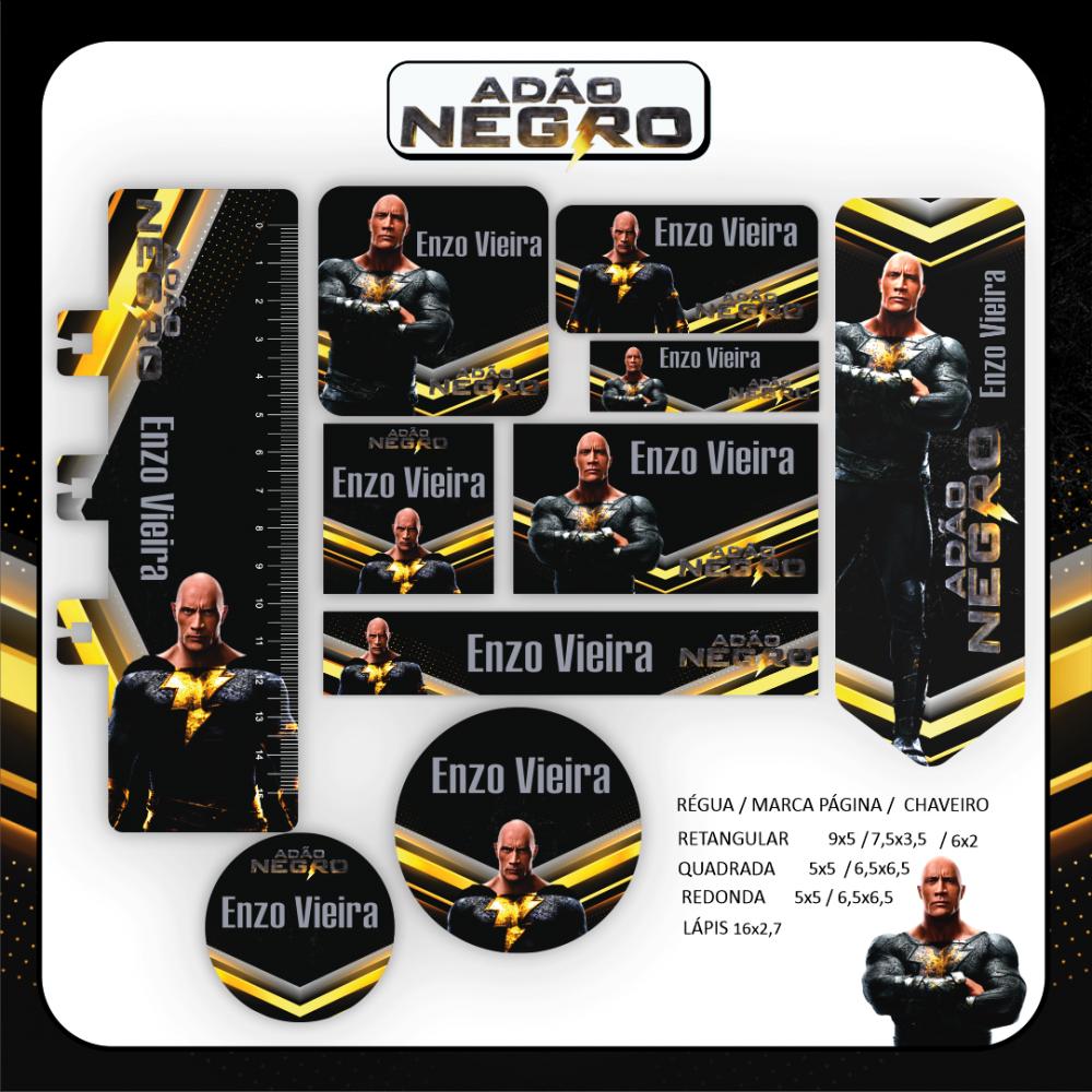 Arquivo de corte Etiqueta Escolar Adão negro