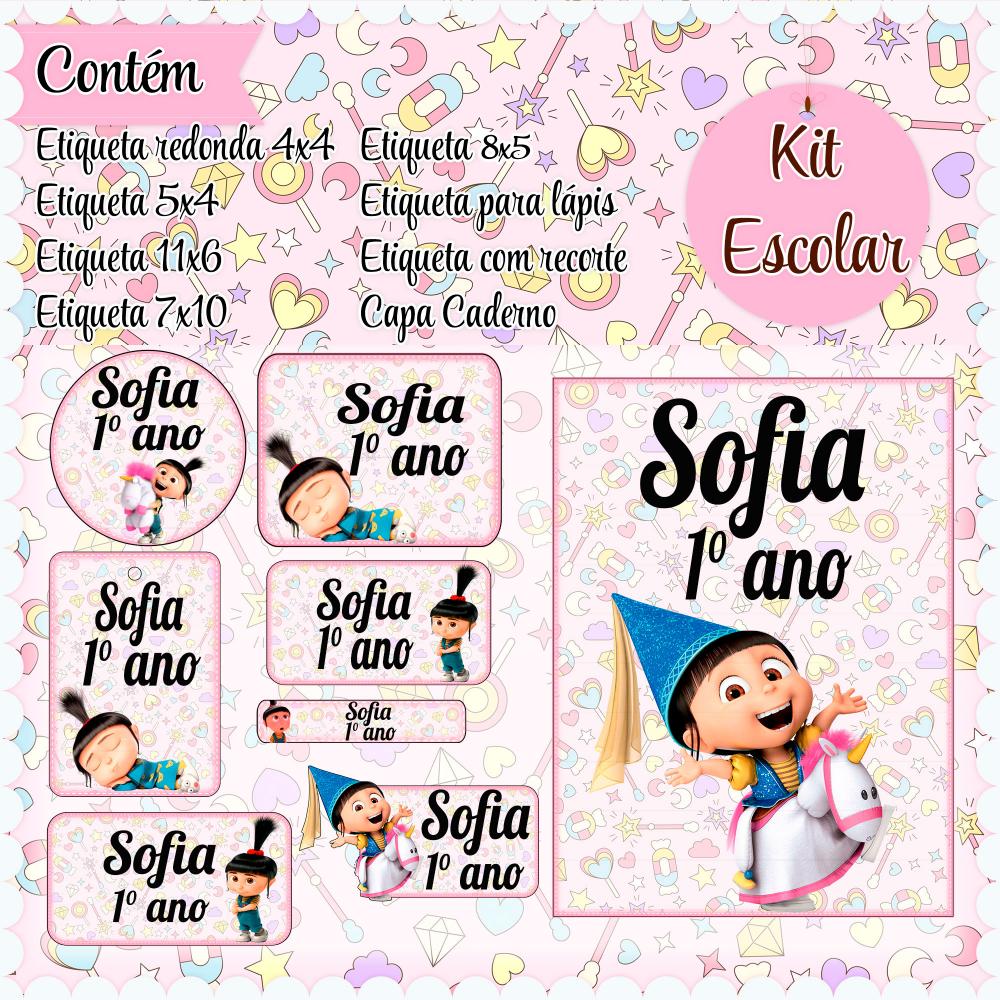 Arquivo de corte Etiqueta Escolar Agnes